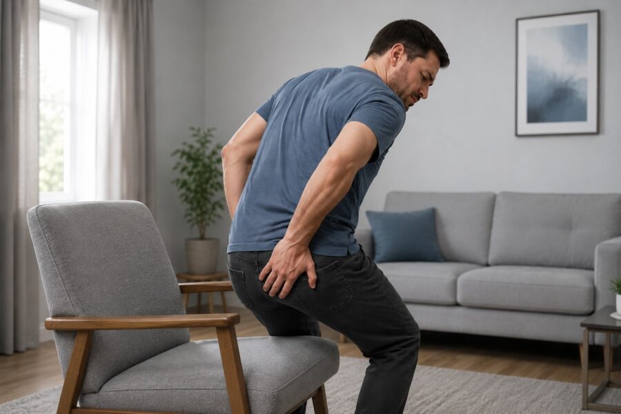Patient suffering from pilonidal cyst disease